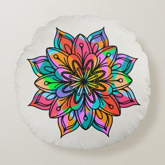 Elektrisches Libelle-Rundkissen Rundes Kissen (Vorderseite)