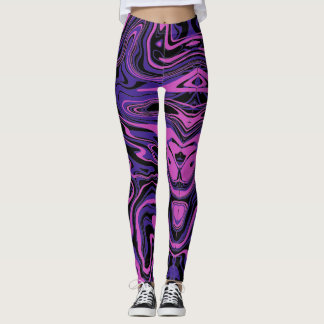 Elektrisches Lila Abstraktes Fluid-Muster Leggings