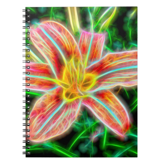 Elektrisches Lily Spiral Notebook Notizblock (Vorderseite)