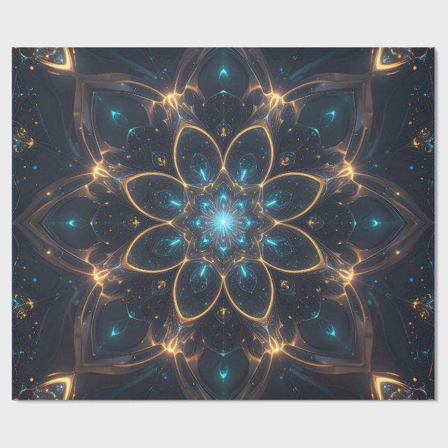 Elektrisches Mandala Wrapping Paper Geschenkpapier (Flach)
