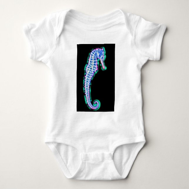 Elektrisches Seepferd Baby Strampler (Vorderseite)