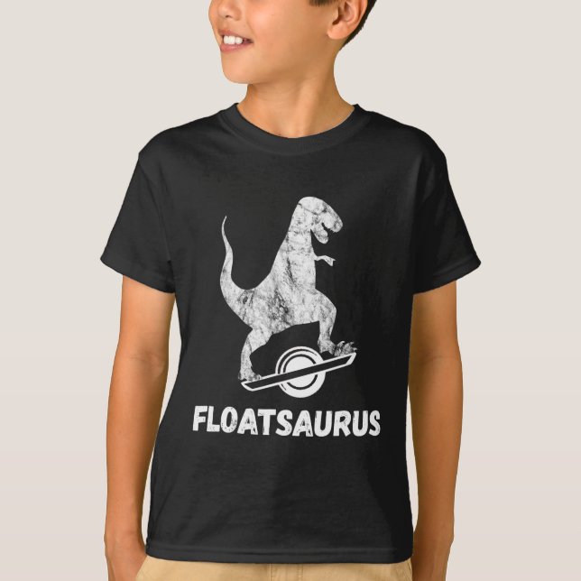Elektrisches Skateboard Float T-Rex Saurus Ein Rad T-Shirt (Vorderseite)