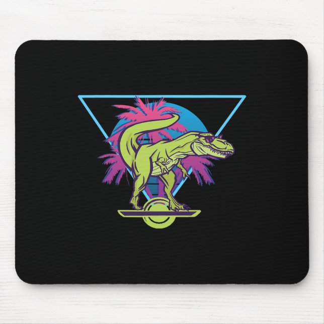 Elektrisches Skateboard Modern Floating T-Rex Retr Mousepad (Vorne)