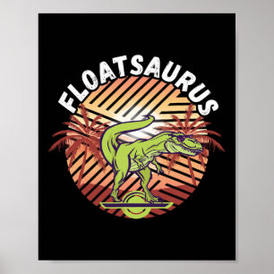 Elektrisches Skateboard schwebender Tyrannosaurus  Poster