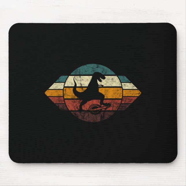 Elektrisches Skateboard Vintage Retro schwebender  Mousepad (Vorne)