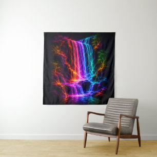 Elektrisches Spektrum-Wasserfall mit leuchtenden B Wandteppich
