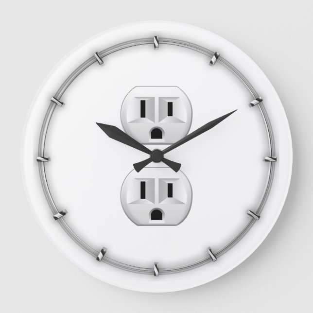 Elektrisches Stecker-Klicken, zum des Farbdekors Große Wanduhr (Vorderseite)