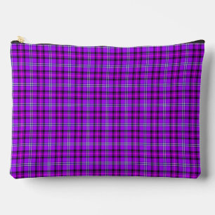 Elektrisches Violett und Fuchsia-Kariert in Lila-R Zubehörtasche