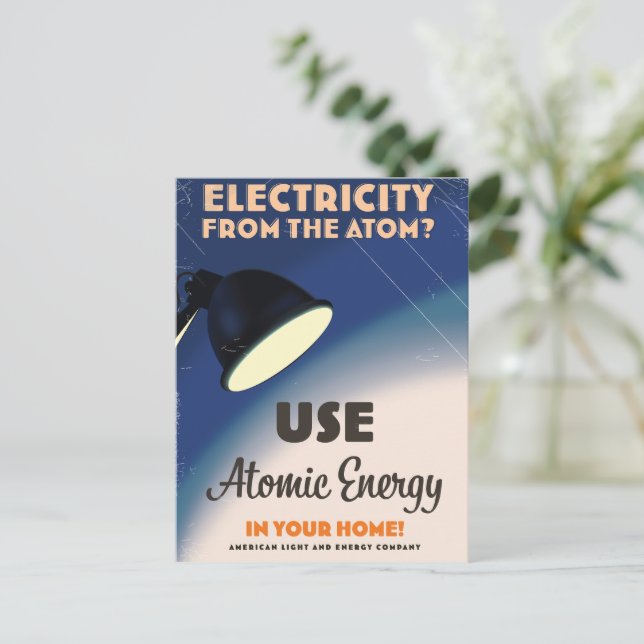 Elektrizität aus dem Atom? Postkarte (Stehend Vorderseite)