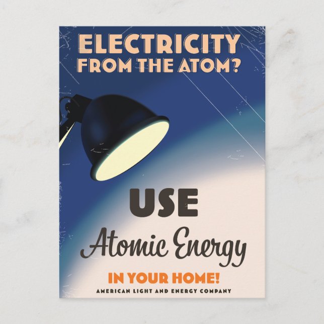 Elektrizität aus dem Atom? Postkarte (Vorderseite)