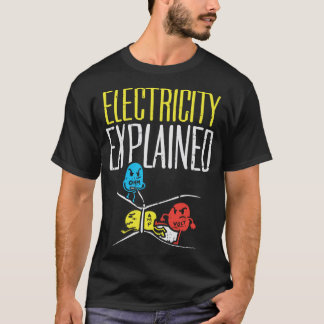 Elektrizität erklärt Funny Electrician Teacher Ne T-Shirt