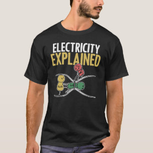 Elektrizität erklärt Illustration Electrician Tee