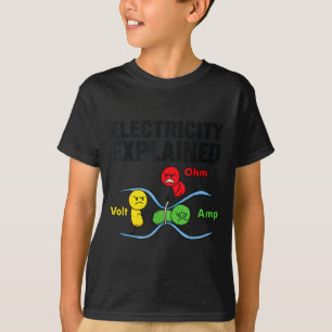 Elektrizität Erklärt Lustig Geeky Physik Humor Sze T-Shirt