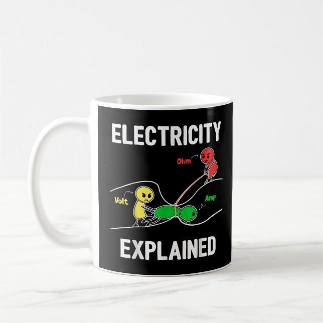 Elektrizität erklärt Ohm Volt Ampere Electrician Kaffeetasse (Links)