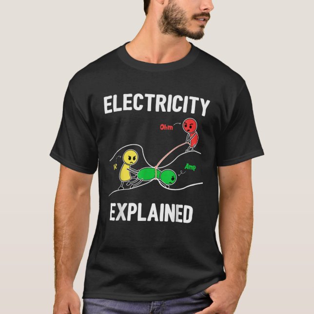 Elektrizität erklärt Volt Ampere Ohm Funny Electr T-Shirt (Vorderseite)
