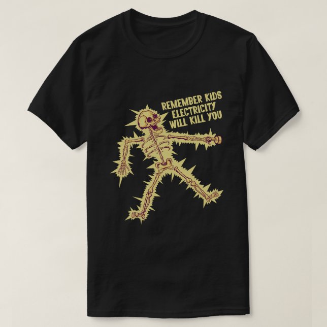Elektrizität wird euch töten, Kinder Vintage  T-Shirt (Design vorne)