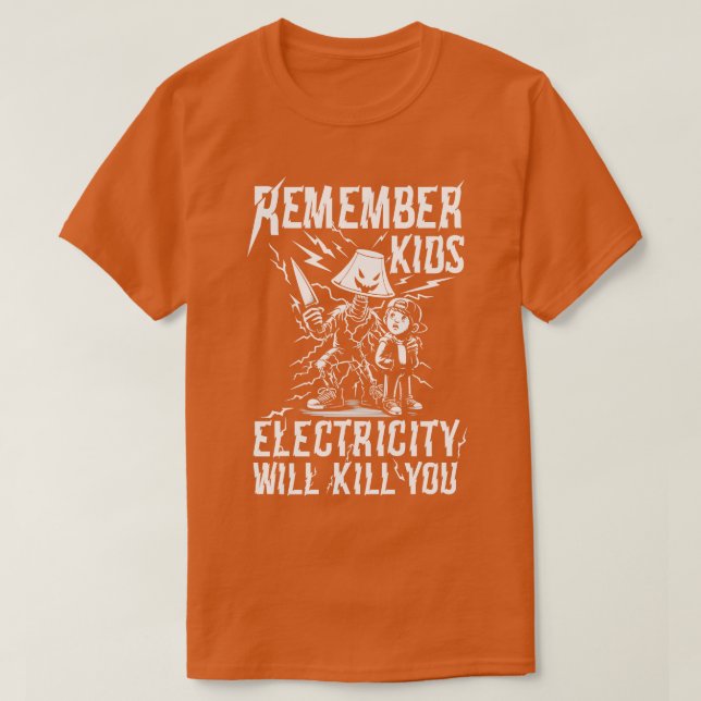 Elektrizität wird Sie töten Kinder modernen Warn-T T-Shirt (Design vorne)