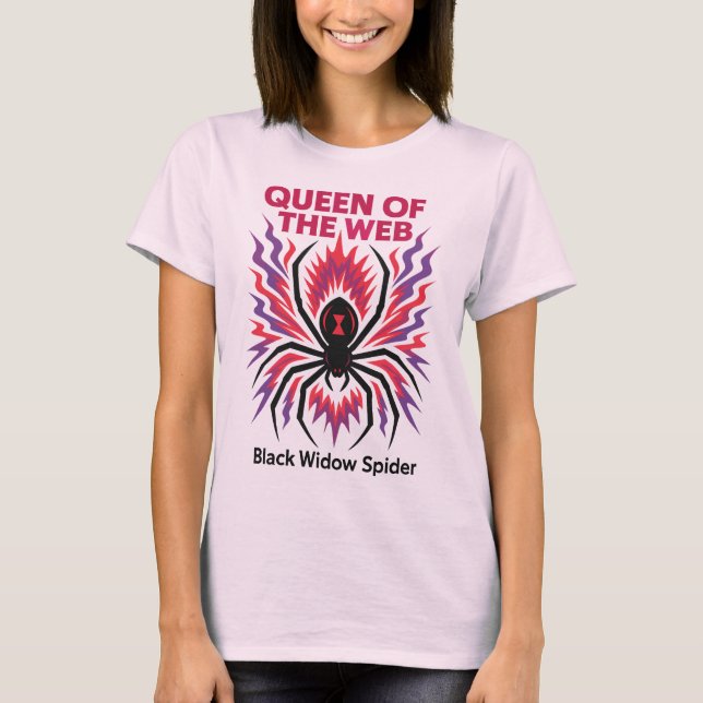 Elektro-Schwarze Witwe Spinne T-Shirt (Vorderseite)