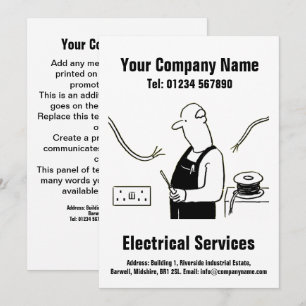 Elektro-Service Cartoon-Design-Karte Feiertagskarte