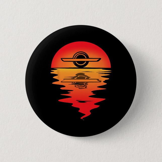 Elektro-Skateboard Vintage-Sonnenuntergang Onewhee Button (Vorderseite)