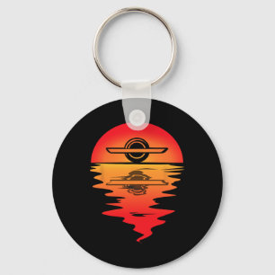 Elektro-Skateboard Vintage-Sonnenuntergang Onewhee Schlüsselanhänger