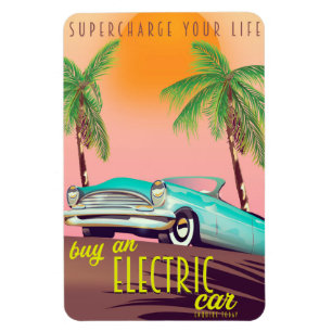 Elektroauto Vintag Kommerziell Magnet