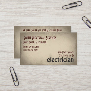 Elektrobetriebskarte Visitenkarte