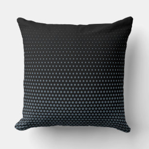 Elektroblau Techno-Punkte Modern Schwarz Kissen