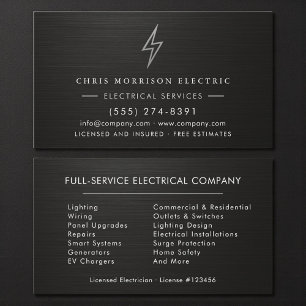 Elektrofachmann Metallisch Professionell Visitenkarte