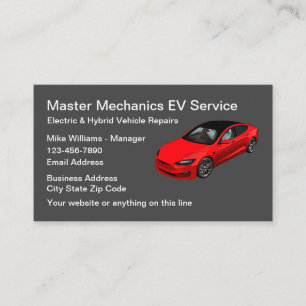 Elektrofahrzeug-Automobilreparaturdienste Visitenkarte