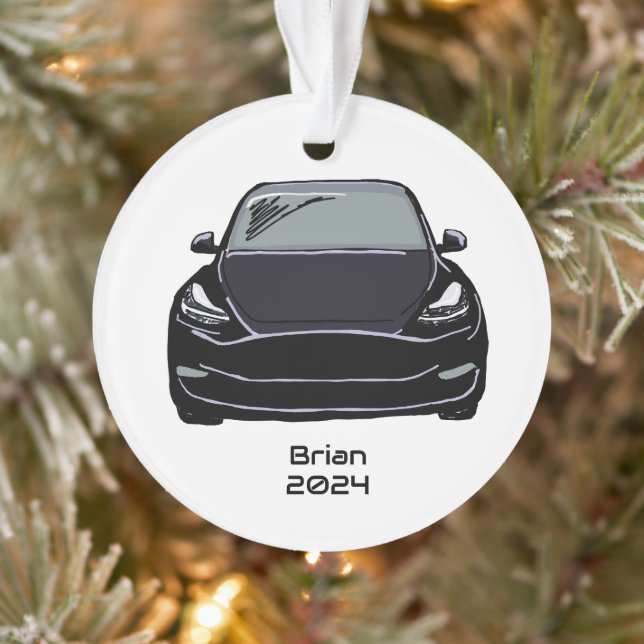 Elektrofahrzeug SUV Schwarze Handzeichnung Ornament (Baum)