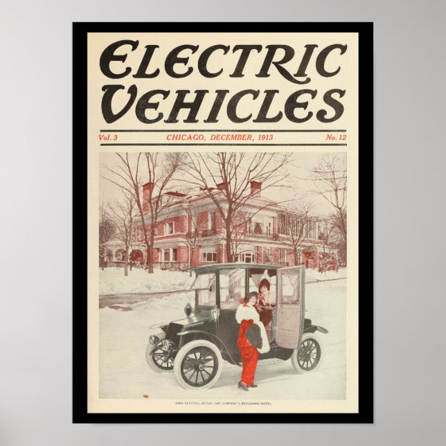 Elektrofahrzeuge Kraftfahrzeuge Vintag drucken Poster (Vorne)