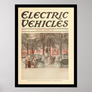 Elektrofahrzeuge Kraftfahrzeuge Vintag Poster