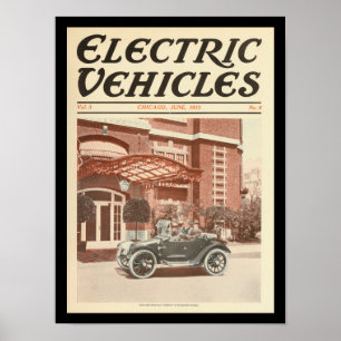 Elektrofahrzeuge Motor Autos Vintage-Druck Poster