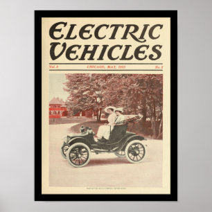Elektrofahrzeuge Motor Autos Vintage-Druck Poster