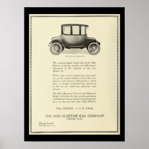 Elektrofahrzeuge Motor Autos Vintage-Druck Poster