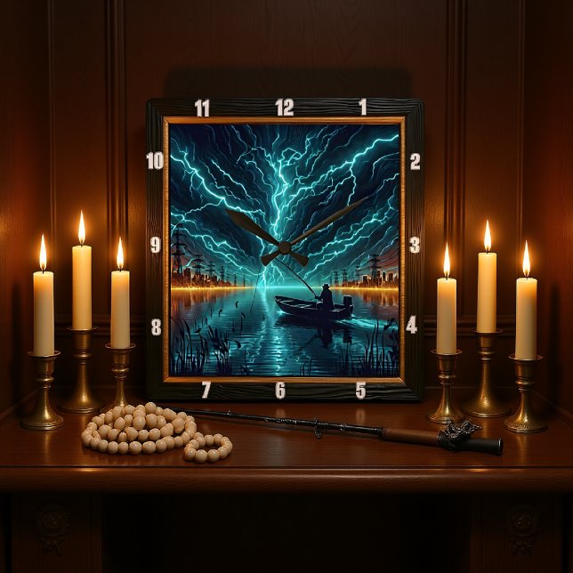 Elektrofischerei Quadratische Wanduhr (Von Creator hochgeladen)