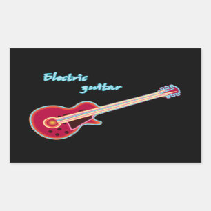 Elektrogitarren-Aufkleber Rechteckiger Aufkleber