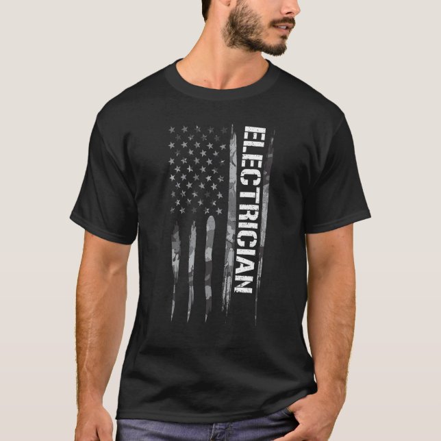 Elektroingenieur - Amerikanische Flagge T-Shirt (Vorderseite)