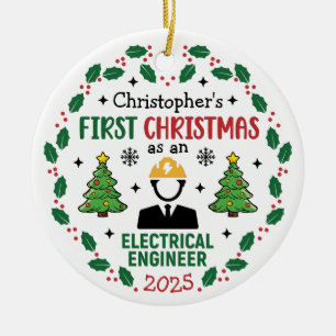 Elektroingenieur - Erste Weihnachtszeit Personalis Keramik Ornament