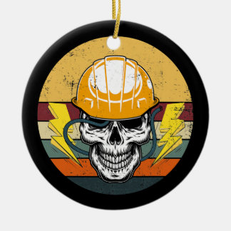 Elektroingenieur Retro Electrical Skull Keramik Ornament