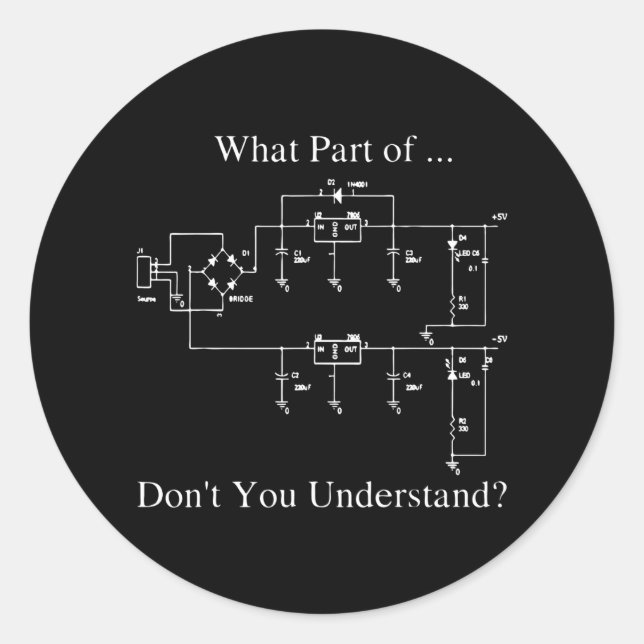 Elektroingenieur Runder Aufkleber (Vorderseite)