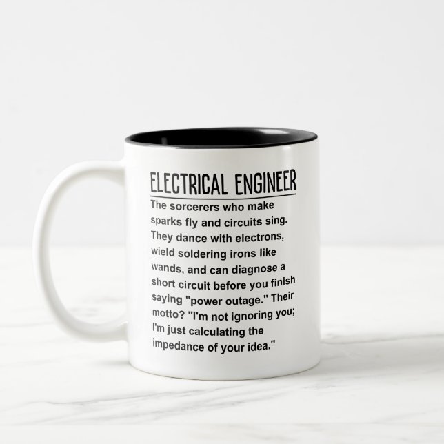 Elektroingenieur Zweifarbige Tasse (Links)