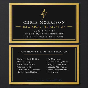 Elektroinstallateur Metallisch Visitenkarte
