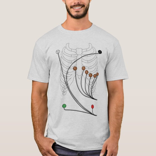 Elektrokardiogramm EKG/ECG führt - gesundes Herz T-Shirt (Vorderseite)