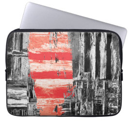 Elektronik-Tasche – Rotes Pulse Abstract Design Laptopschutzhülle