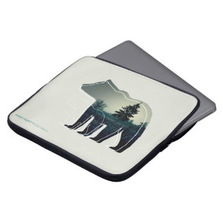 Elektroniktasche mit Linie Ikonenbär mit Wald Laptopschutzhülle