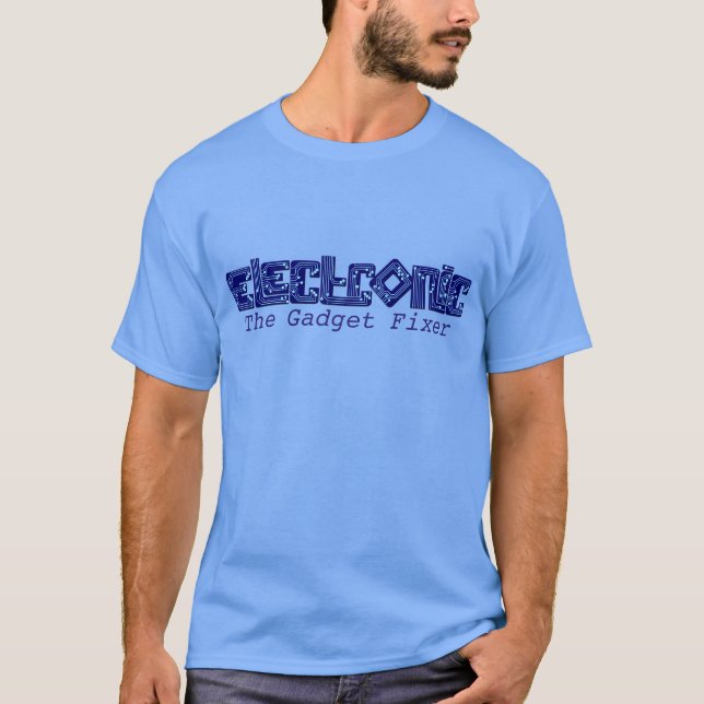 Elektronisch blau der Gadget-Fixierer-T - Shirt (Vorderseite)