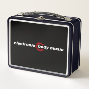 Elektronische Body Music EBM-Schrift Metall Brotdose