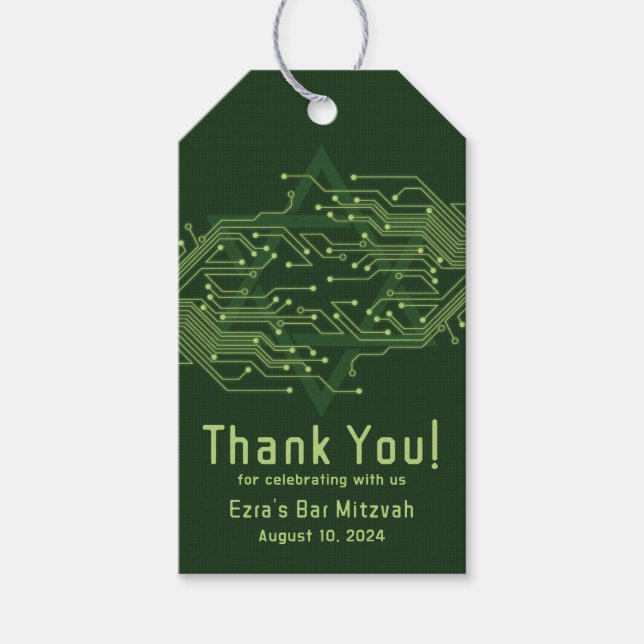 Elektronische Computerplatine Bar Mitzvah Geschenkanhänger (Vorderseite)